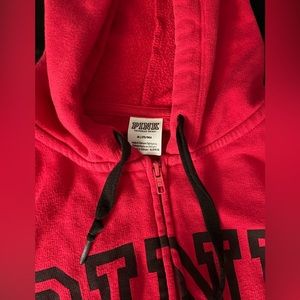 Pink/Victoria secret long sleeve red zip up